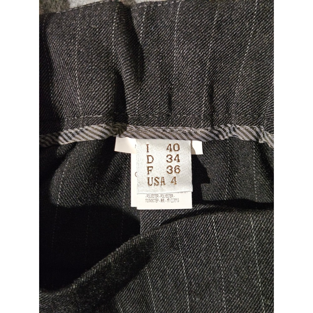 Brunello Cucinelli Trousers Women 4 Gray Pinstripe Wool Blend Italy - Picture 10 of 12